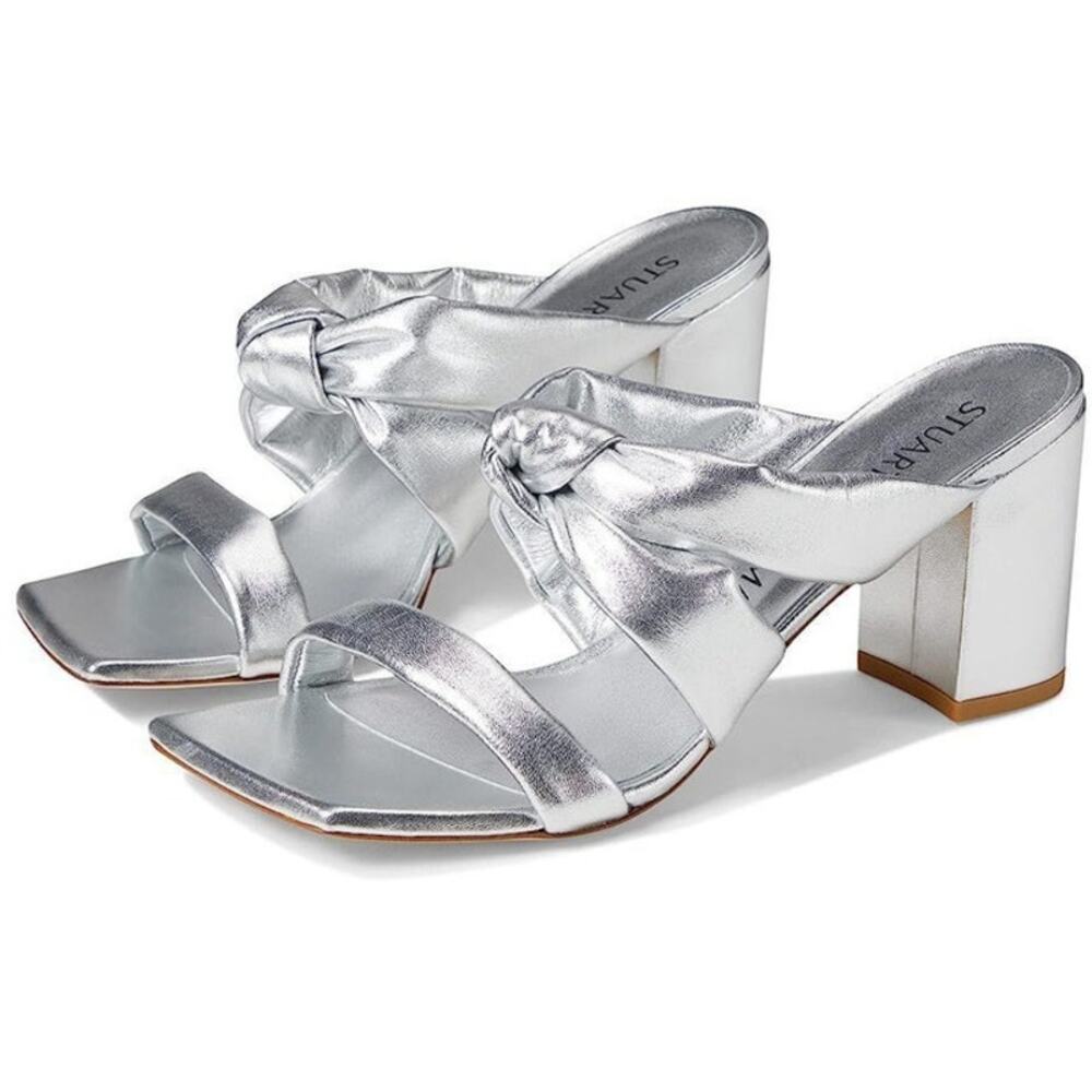 Stuart Weitzman Playa 75 Knot Block Sandal Sz 40/… - image 1